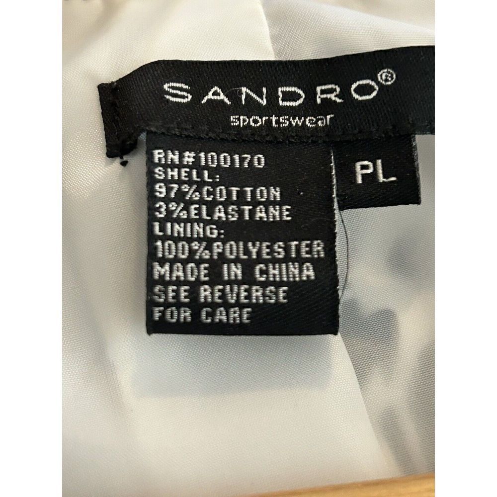 SANDRO Black & Blue Lined Jacket Women's Size Petite Large 3/4 Sleeve - Picture 3 of 5